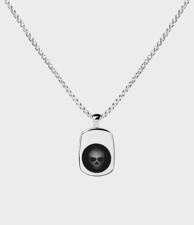 Ghost Skull Enamelled Signet Necklace by Stephen Einhorn